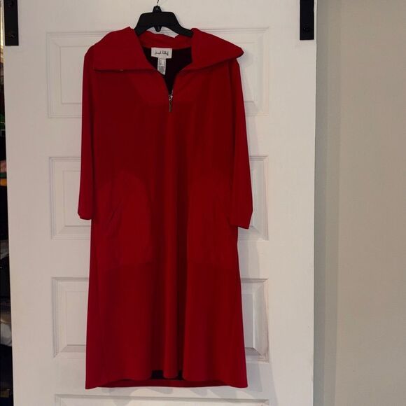 Joseph Ribkoff Zip High Neck 3/4 Sleeve Shift Dress 244045, NWT - Picture 4 of 10